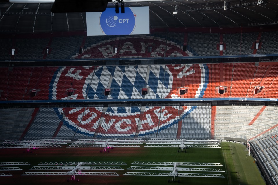 Blick in die Allianz Arena mit CPT-Branding