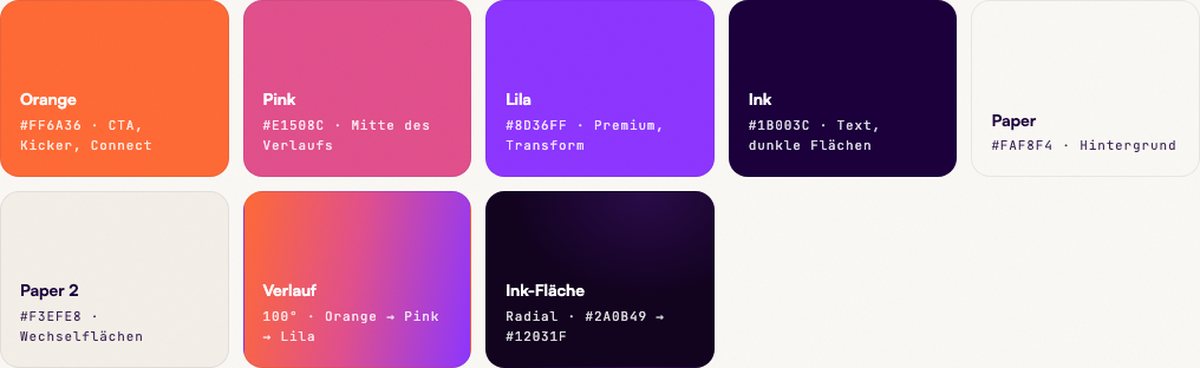 Vorschau: Farben und Schrift der CPT